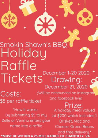 Smokin Shawns BBQ Holiday Raffle Tickets